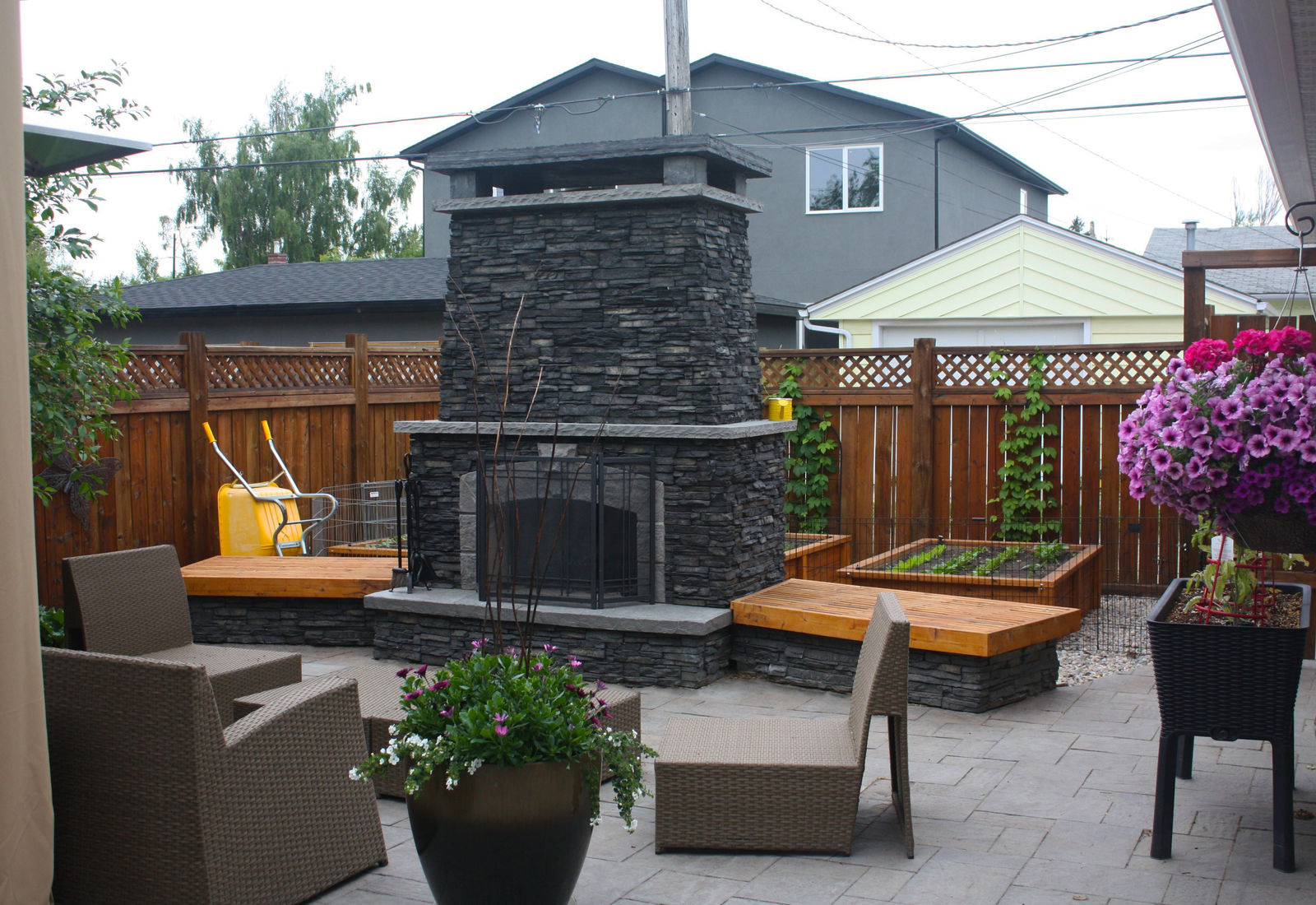 Feature Wall & Twin Patios